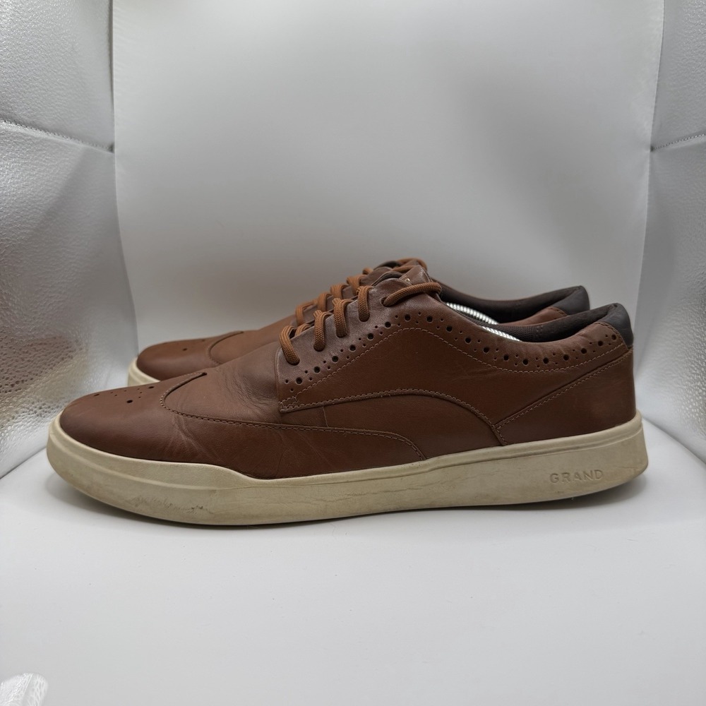 Cole Haan Grand Crosscourt Wingtip Sneakers C35974 Shoes Tan Mens Size 12 M